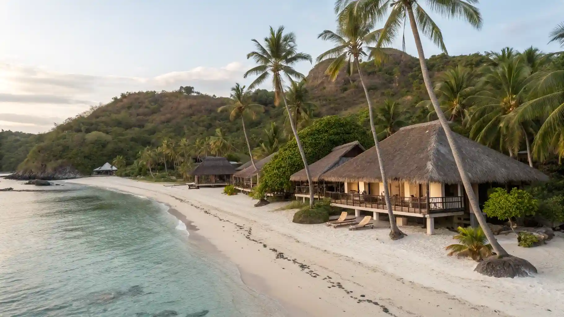Exclusive beachfront resort with thatched roof | Flores Luxury Living